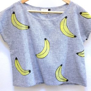 Jenny Lemons Banana Stripe Box Top